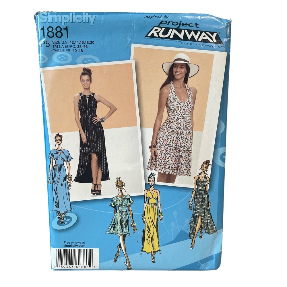 Simplicity 1881 Misses Knit Dress Pattern Sizes 12-20 Project Runway UNCUT FF